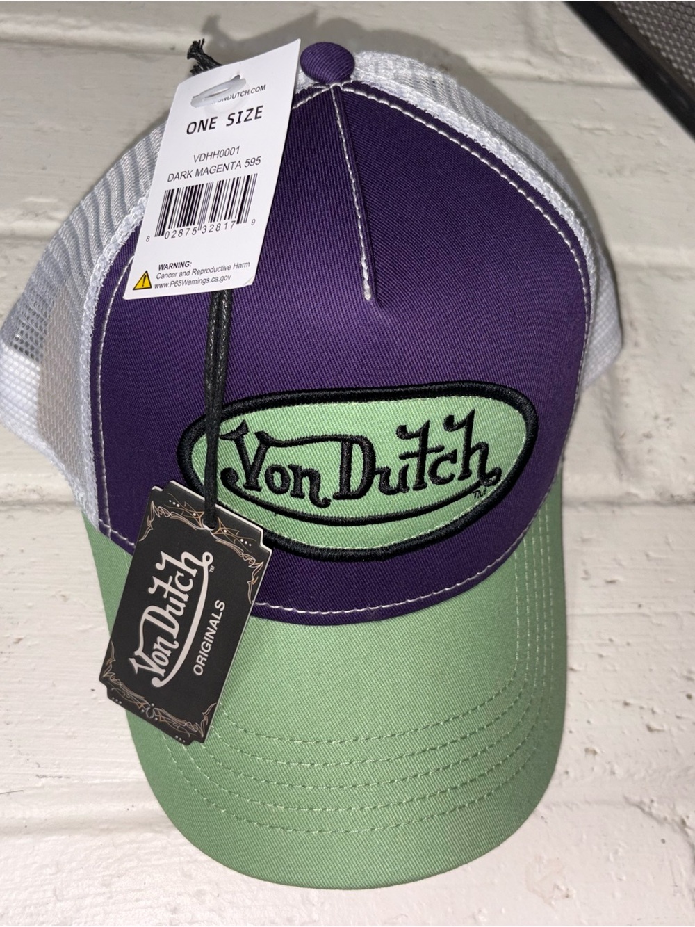 Von Dutch Purple and Mint Green Trucker Hat